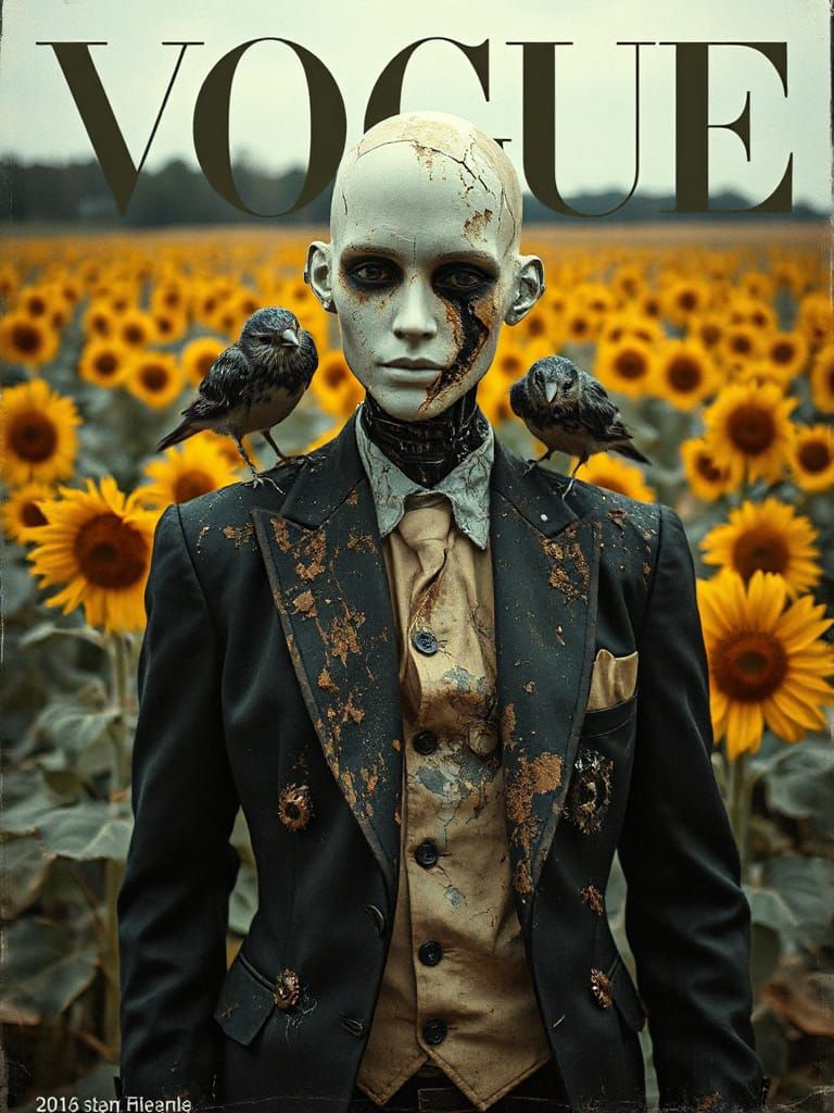 Distorted Mannequin in Withered Field, Gothic Vogue Cover