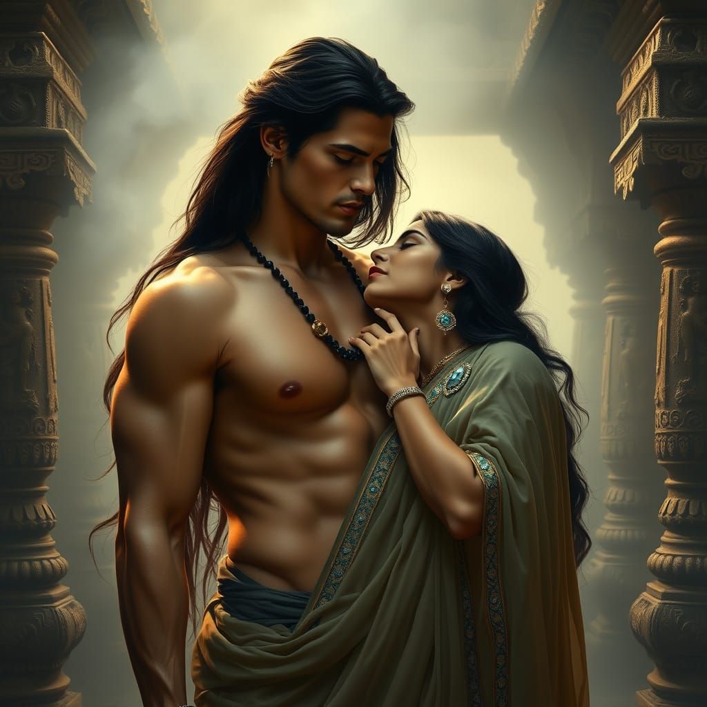 Greek Prince in Mystical Indian Landscape