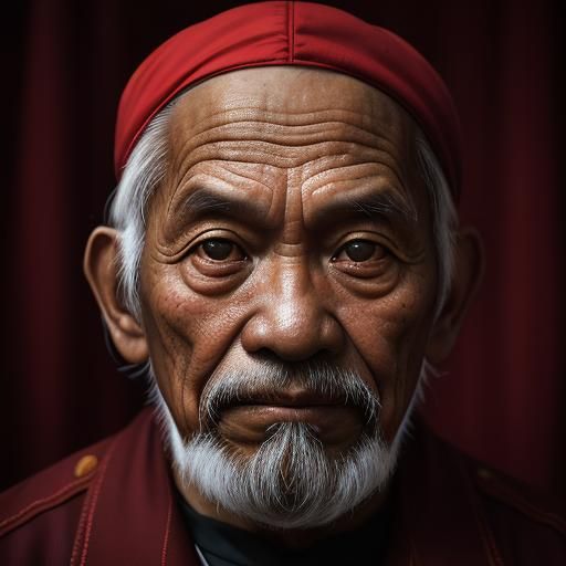 Portrait of Malaysian Man in Prayer Cap