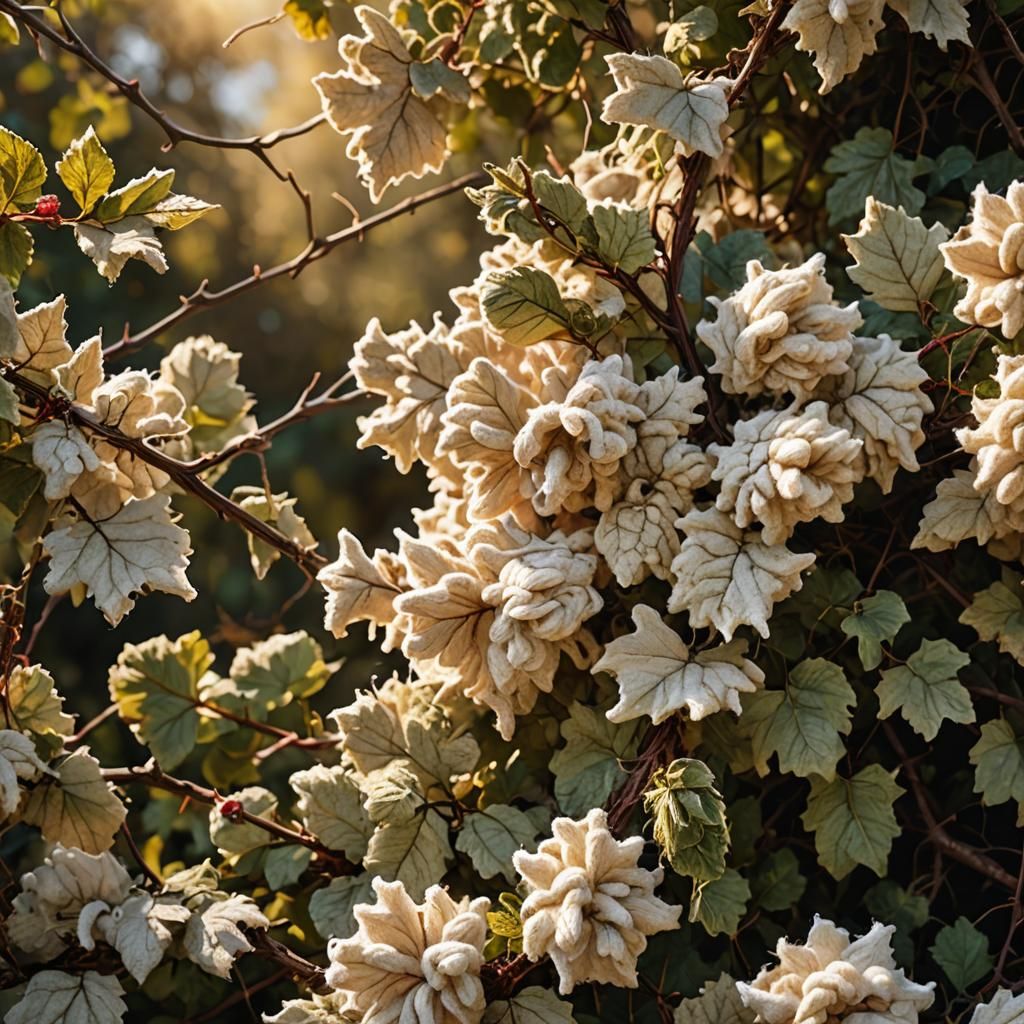 Torn Wool Knit in Bramble Bush: Hyperrealistic Texture