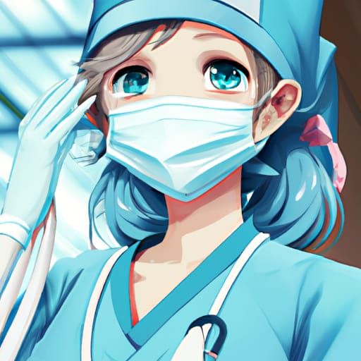 Kind Nurse in Studio Ghibli Anime Style