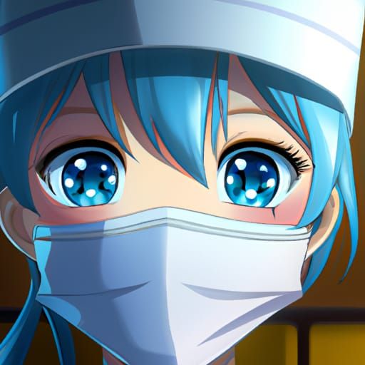 Kind Nurse Illustration in Studio Ghibli Anime Style