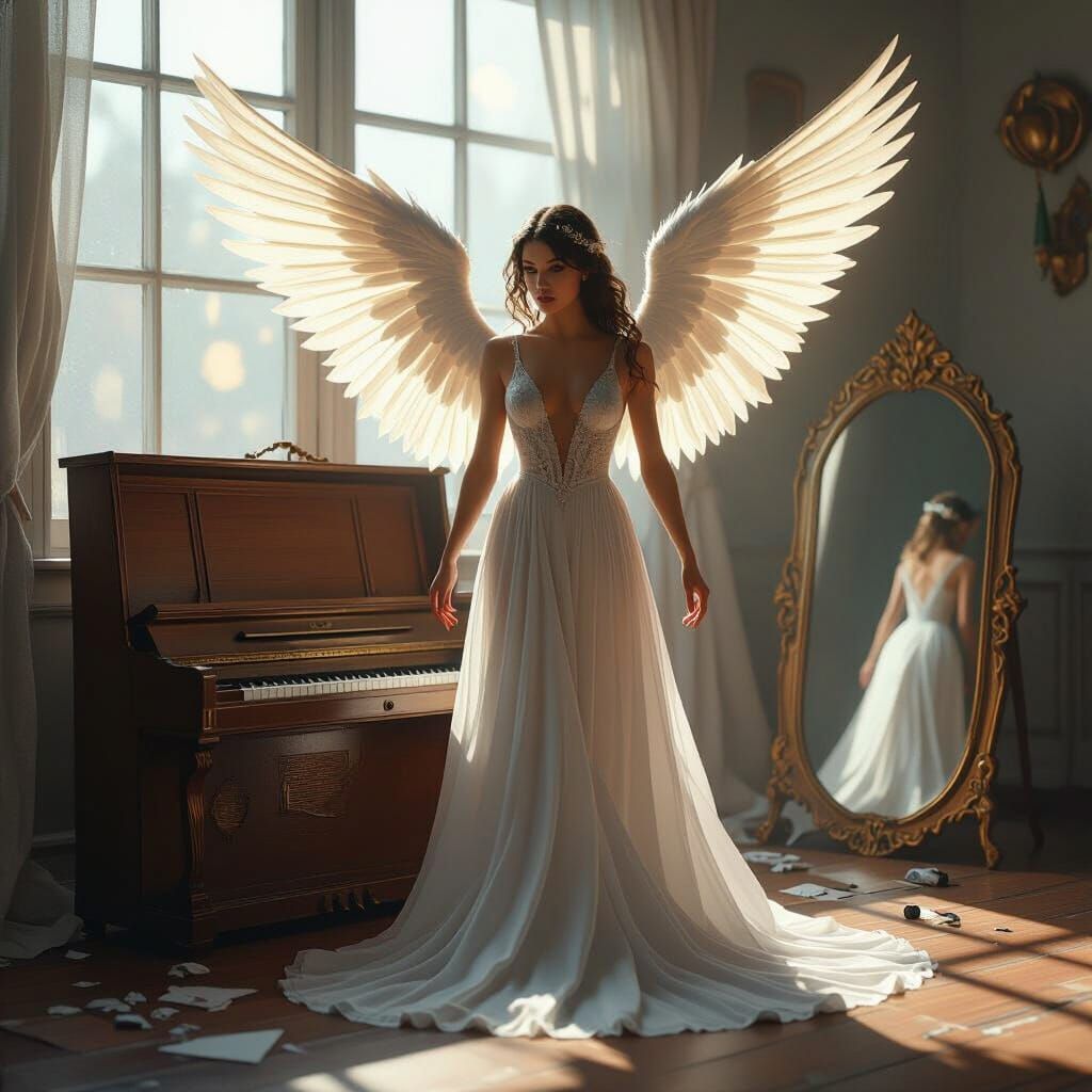 Angel Ballerina Music Box in Detailed Realism