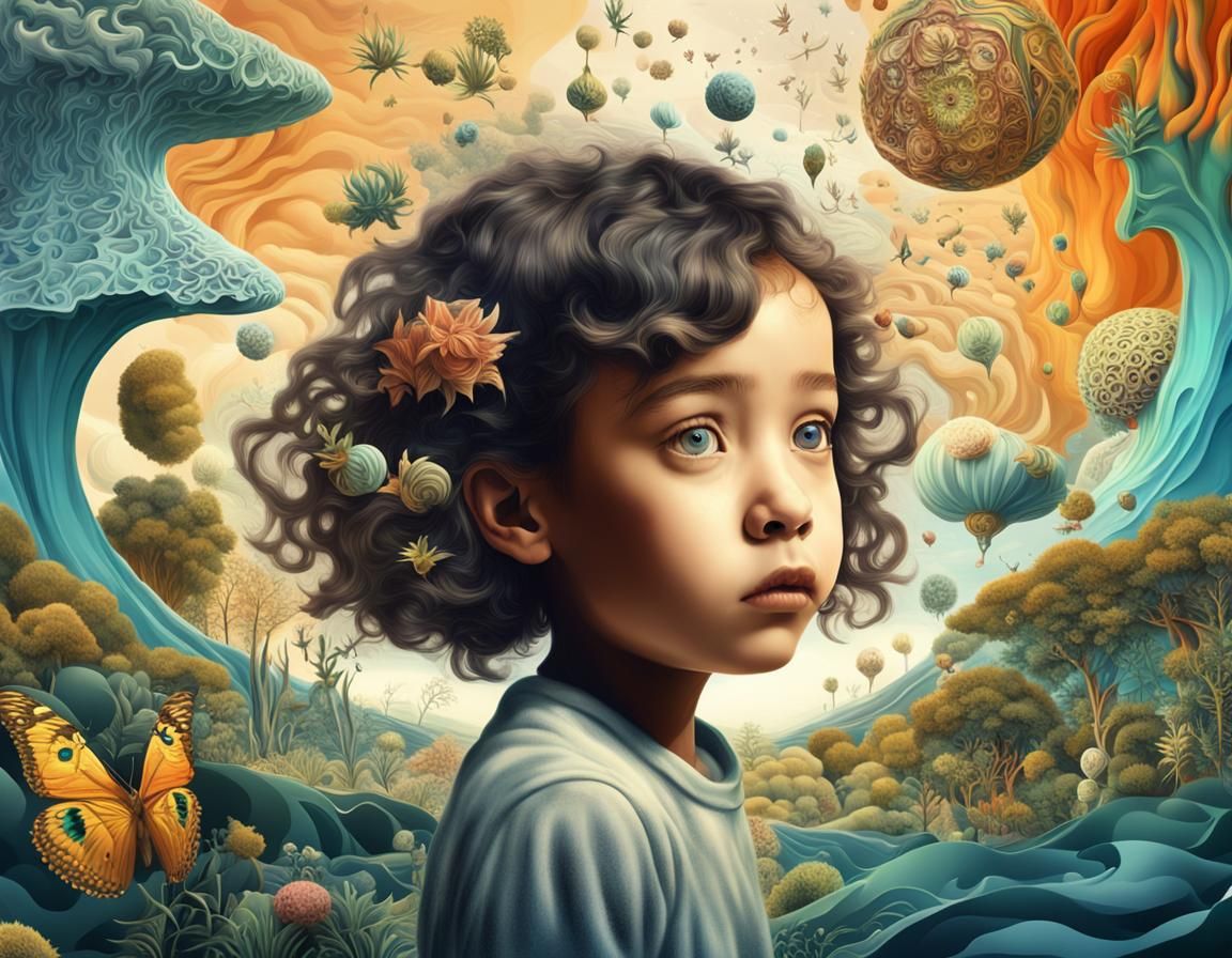 Surreal Girl in a Dali-esque World