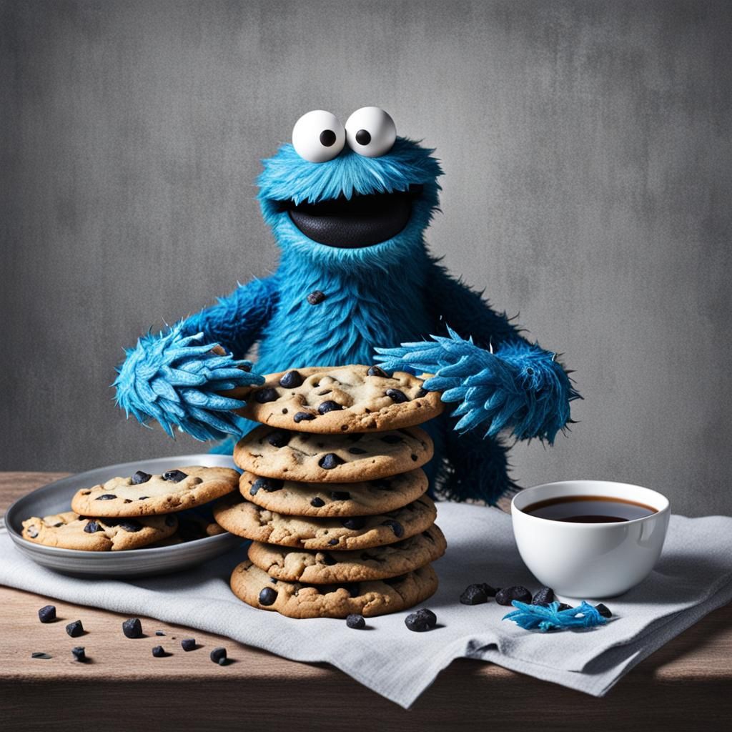 Cookie Monster with Fibromyalgia: An AI Generated Concept
