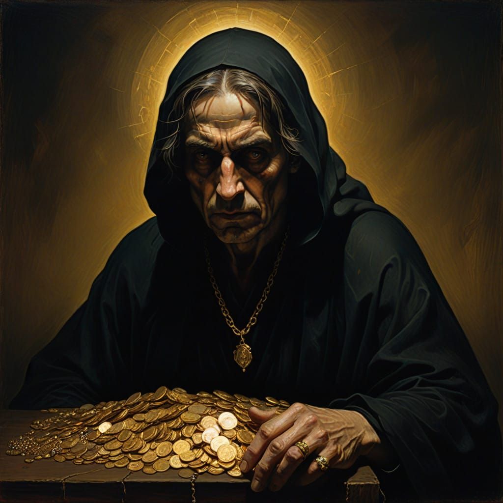 Surreal Portrait of Corruption and Avarice