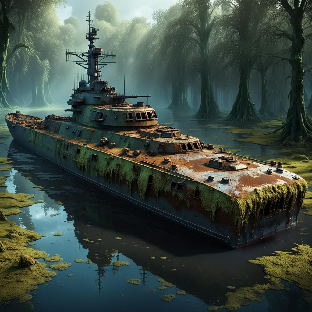 Swamp Destroyer: Detailed Matte Painting in Unreal Engine