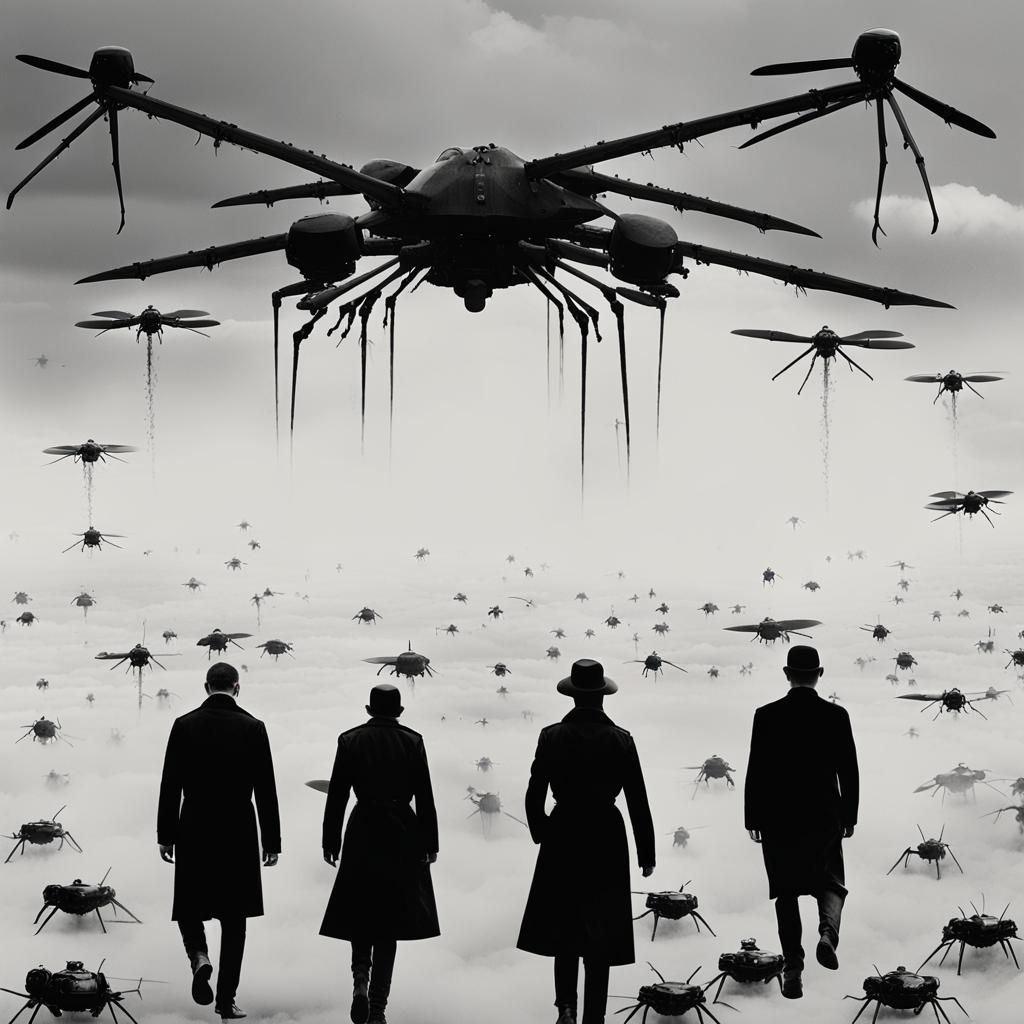 Apocalyptic Insect Drones and Goth Model in Ruins