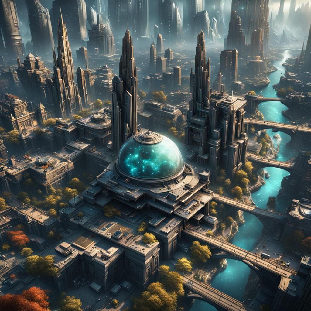 Futuristic Cityscape in Science Fiction Concept Art