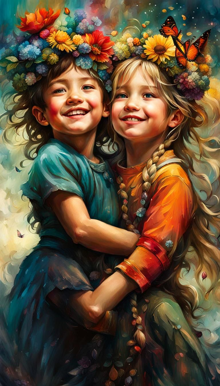 Childhood Friends Laughing: Fantasycore Masterpiece