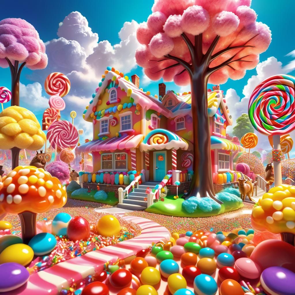 Hyperrealistic Candy World with Intricate Details