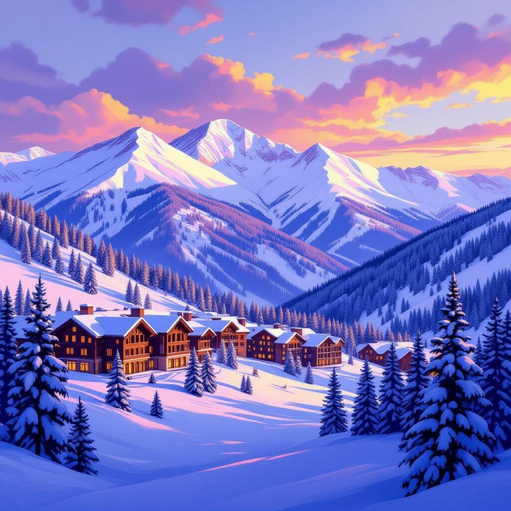 Golden Hour Majestic Mountain Resort in Vail, Colorado