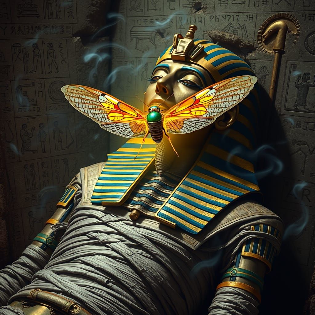 Mystical Pharaoh Mummy Unveils Nuclear Cicada in Ancient Egy...