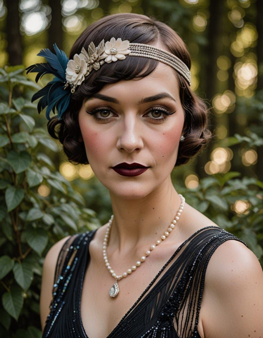 Androgynous Flapper Portrait in Retro Camp Style