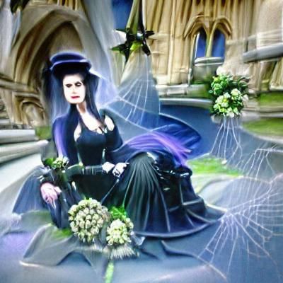 Beautiful Gothic Witch Widow in Dark Romance
