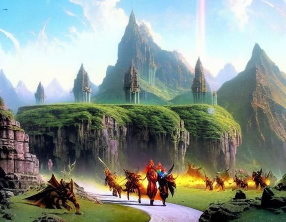 Fantasy Guild Hall Scene in 1980s Style