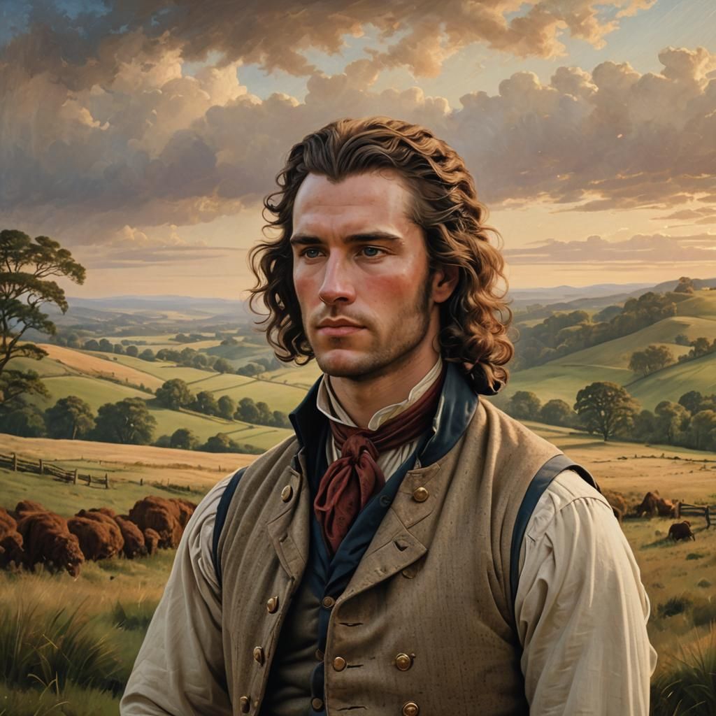 Colonial Man Portrait in Historical Realism Style