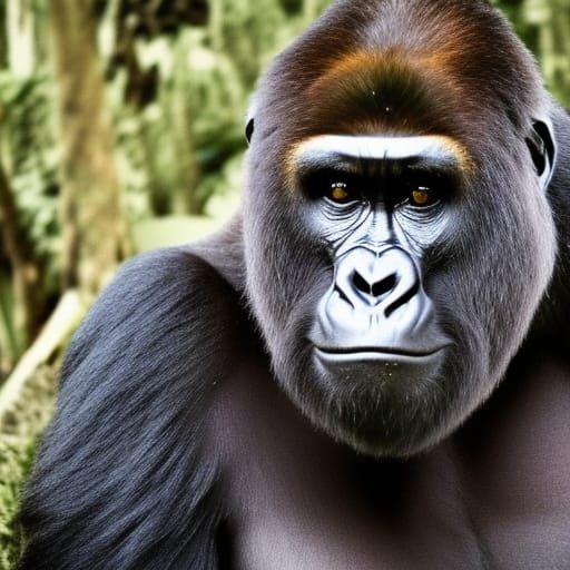 Magnificent Gorilla Warrior in Hyperrealistic Action Scene