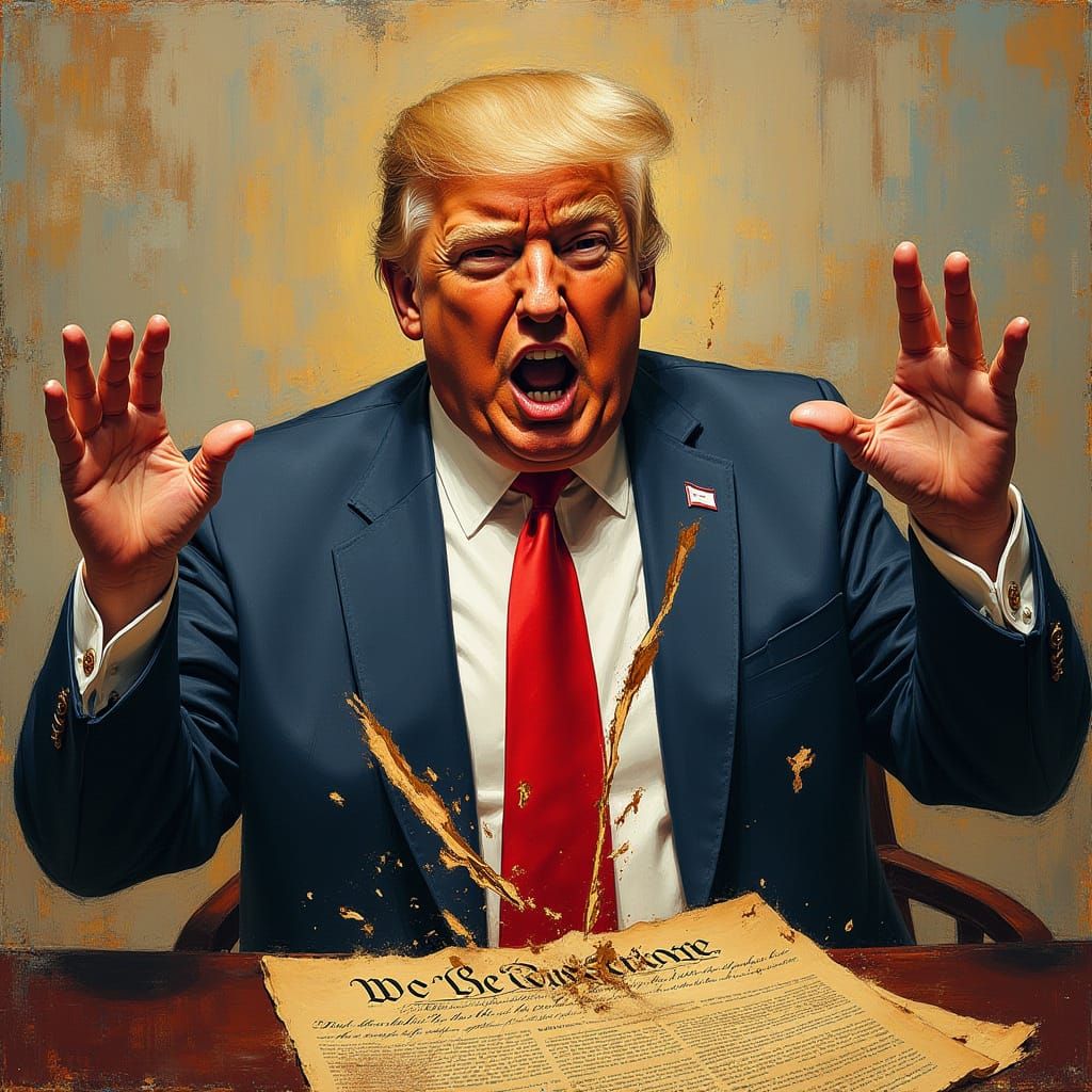 Dramatic Expressionist Portrait of Politician