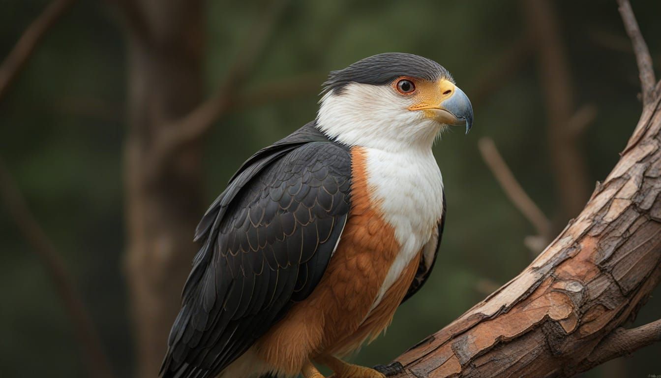 White-Throated Caracara Portrait in Hyperrealistic Style