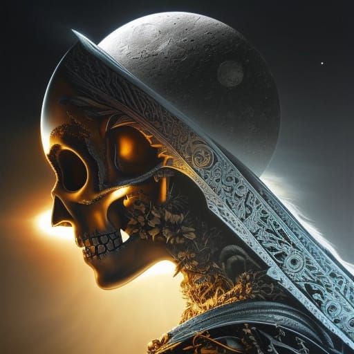 Solar Eclipse: Punk Rock Skulls and Flowers