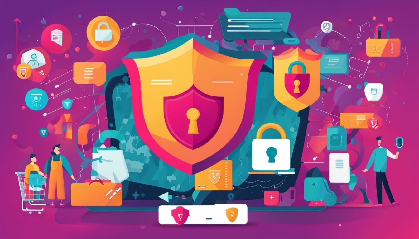 Secure E-commerce: Visually Striking Website Security Illust...