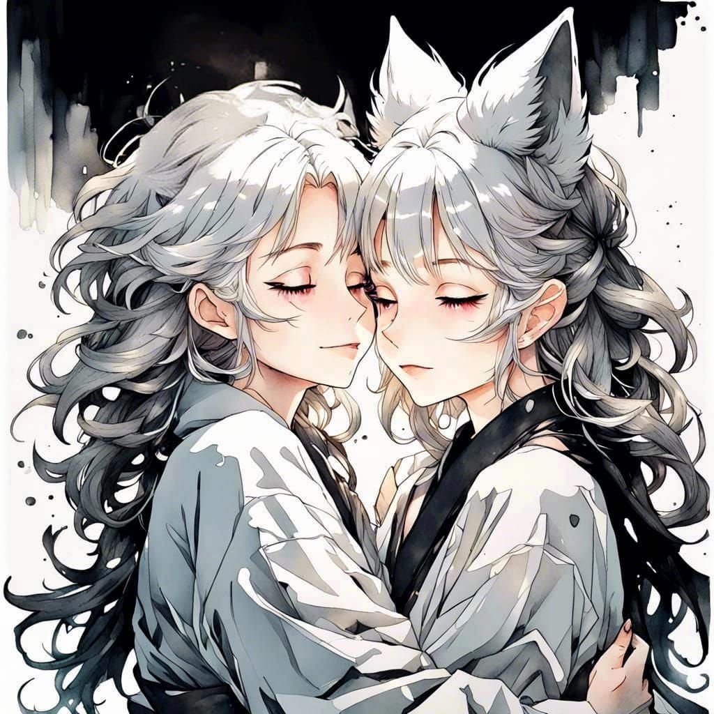 Minimalist Pale Grey Hair Close-up