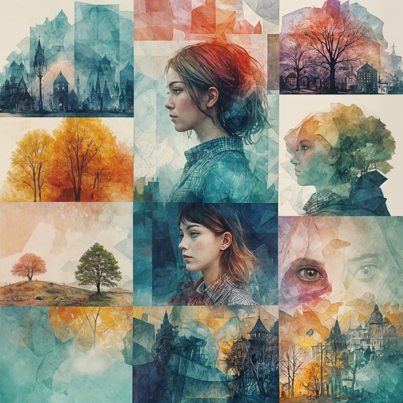 Surreal Gingham Dreamscapes in Hyperdetailed Style