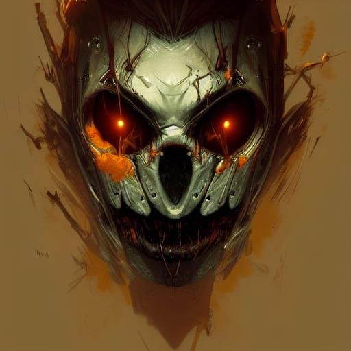 Horror Pumpkin Scarecrow Portrait in Hyperdetailed Style