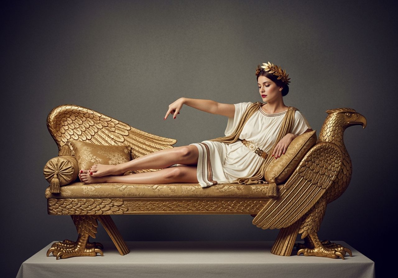 Roman Empress Lounging on Eagle Chaise Longue