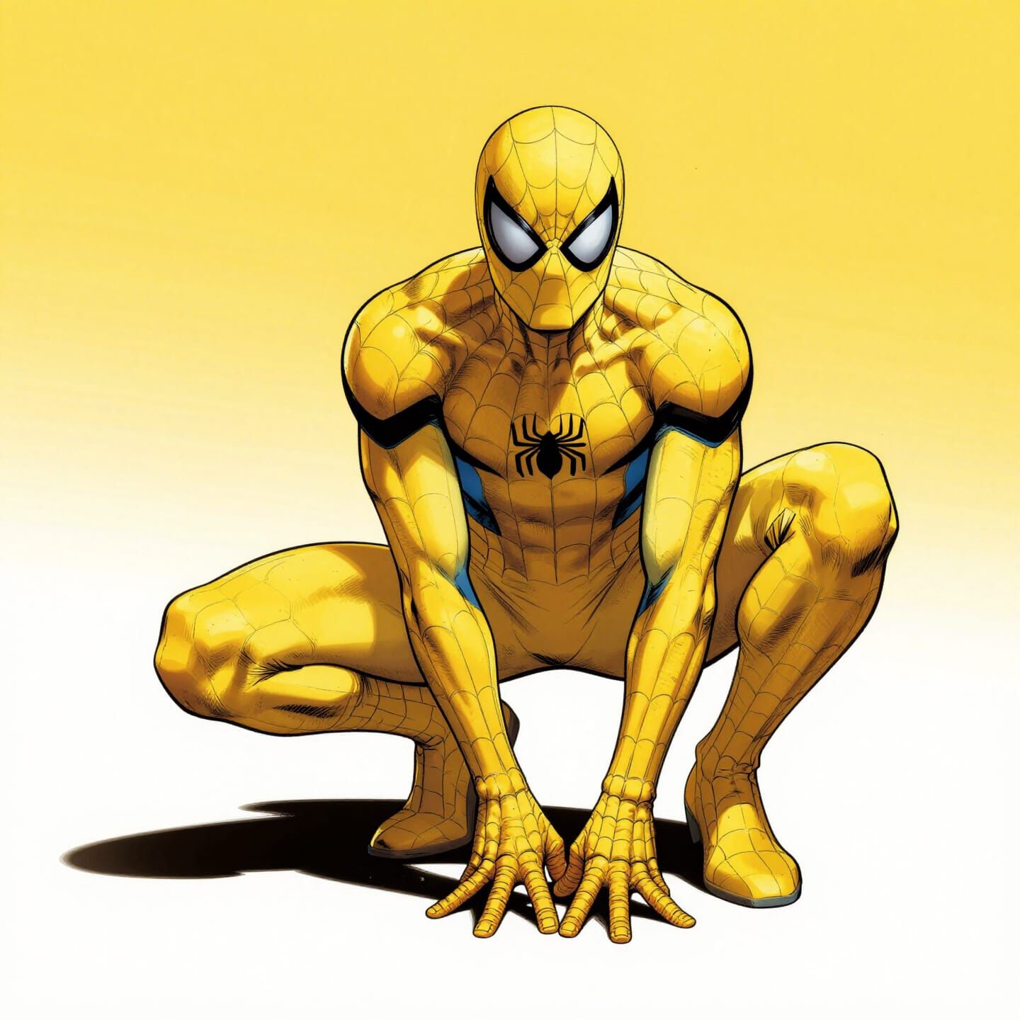 Spider-Man in Yellow Suit, Dynamic Comic Art