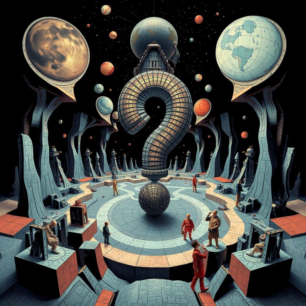 Paradoxical Reality Scene in Vibrant, Electric Style