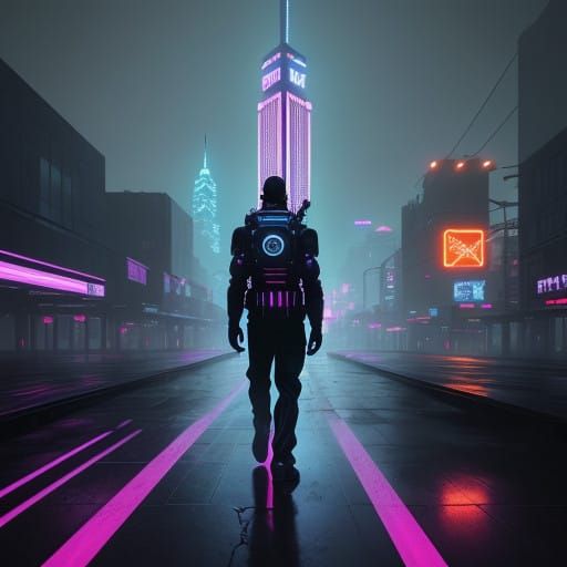 Synthwave Dreamscape in Retro-Futuristic Skyscraper