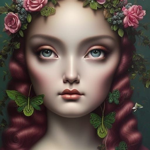 Hyperrealistic Female Portrait in Pop Surrealist Style