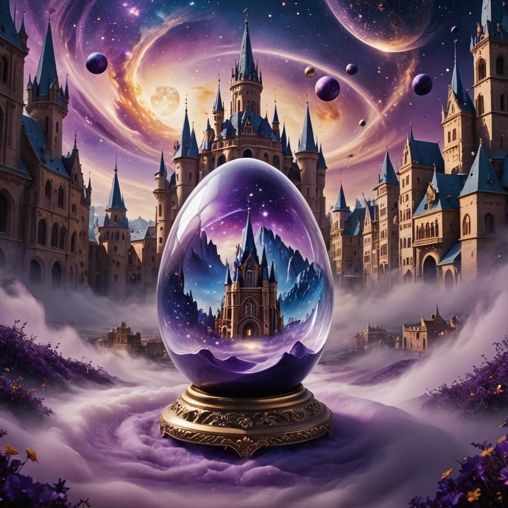 Crystal Egg Timer City in Surreal Cosmos