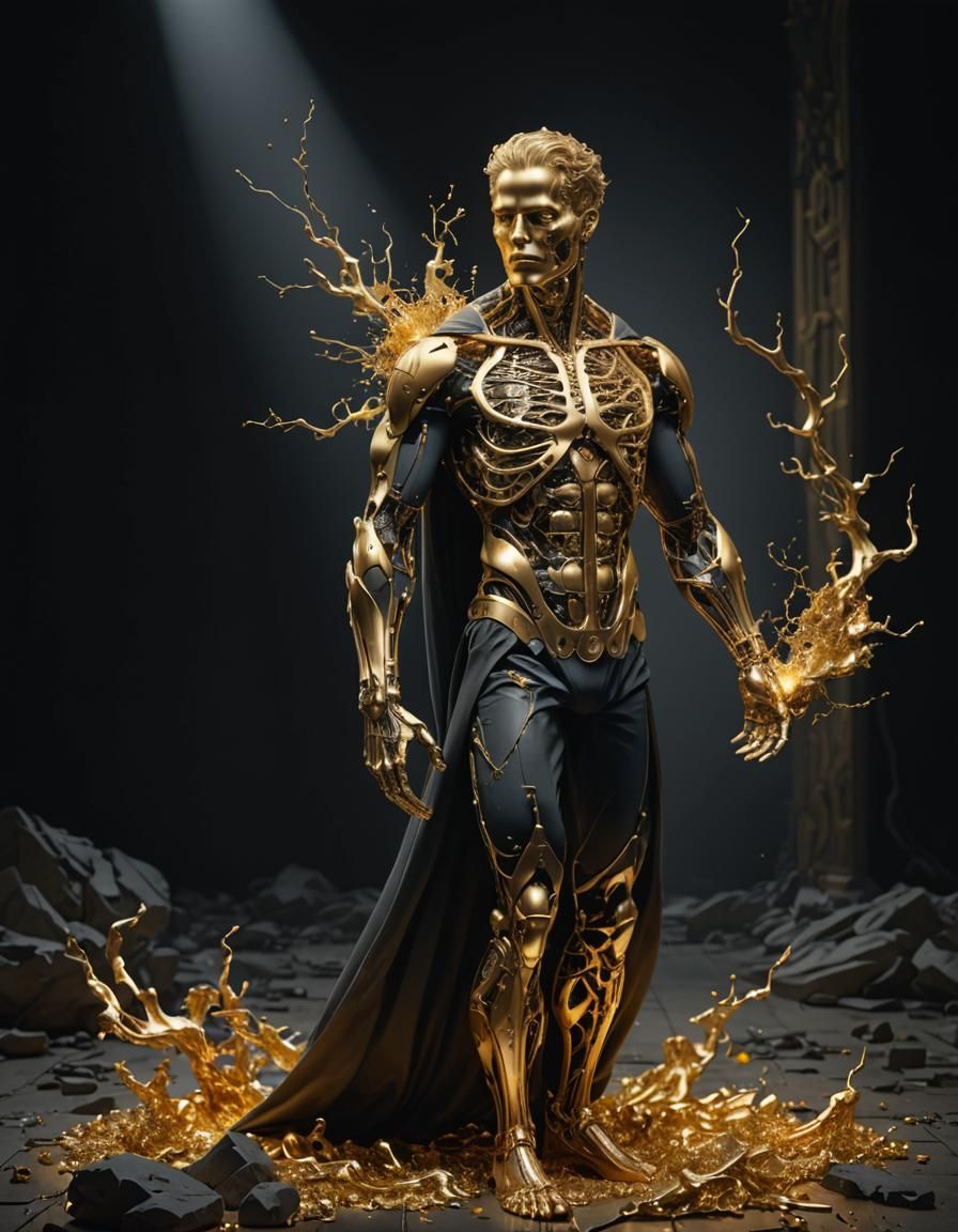 Golden Man: Hyperdetailed Concept Art in 8K