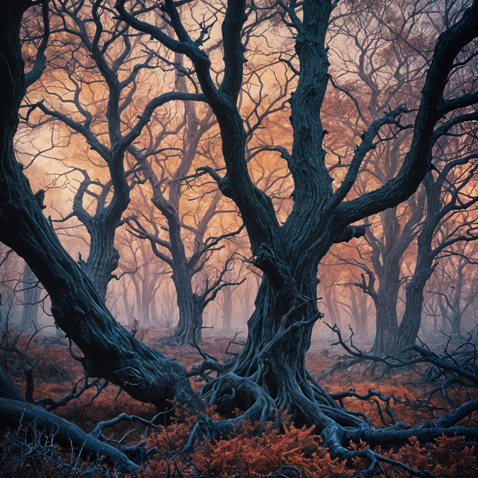 Creepy Cinematic Landscape in a Dark, Atmospheric World