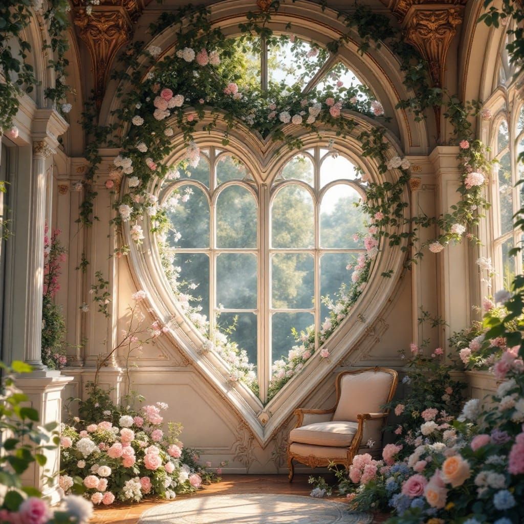 Whimsical Victorian Mansion with Heart-Shaped Windows