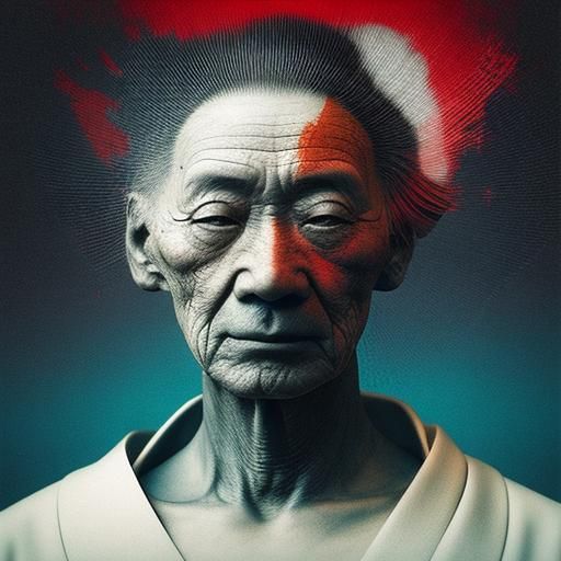 Geisha in Ukiyo-e Style Editorial Illustration