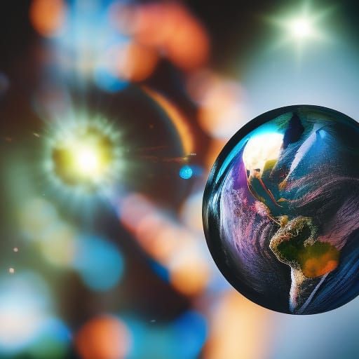 Planetary Collision with Bokeh Effect