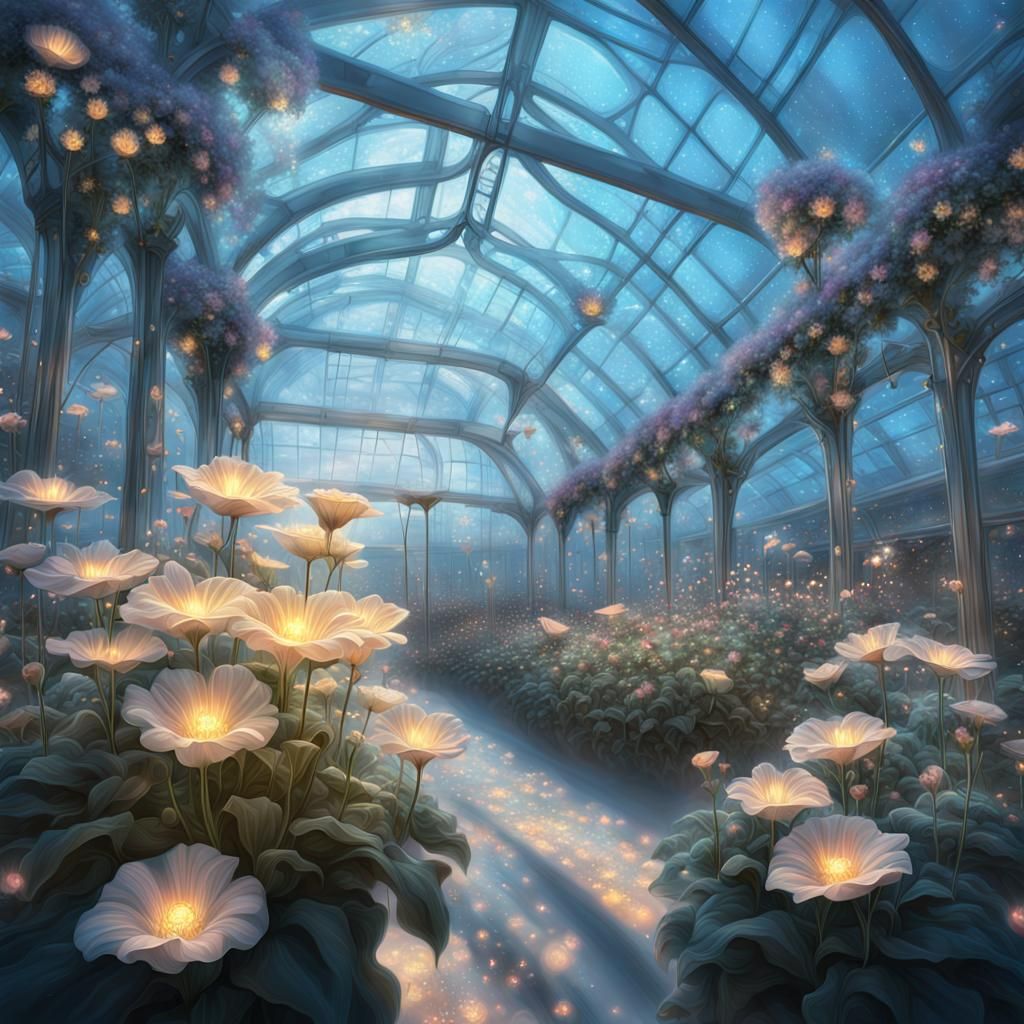 Cybernetic Blooms in a Futuristic Eden
