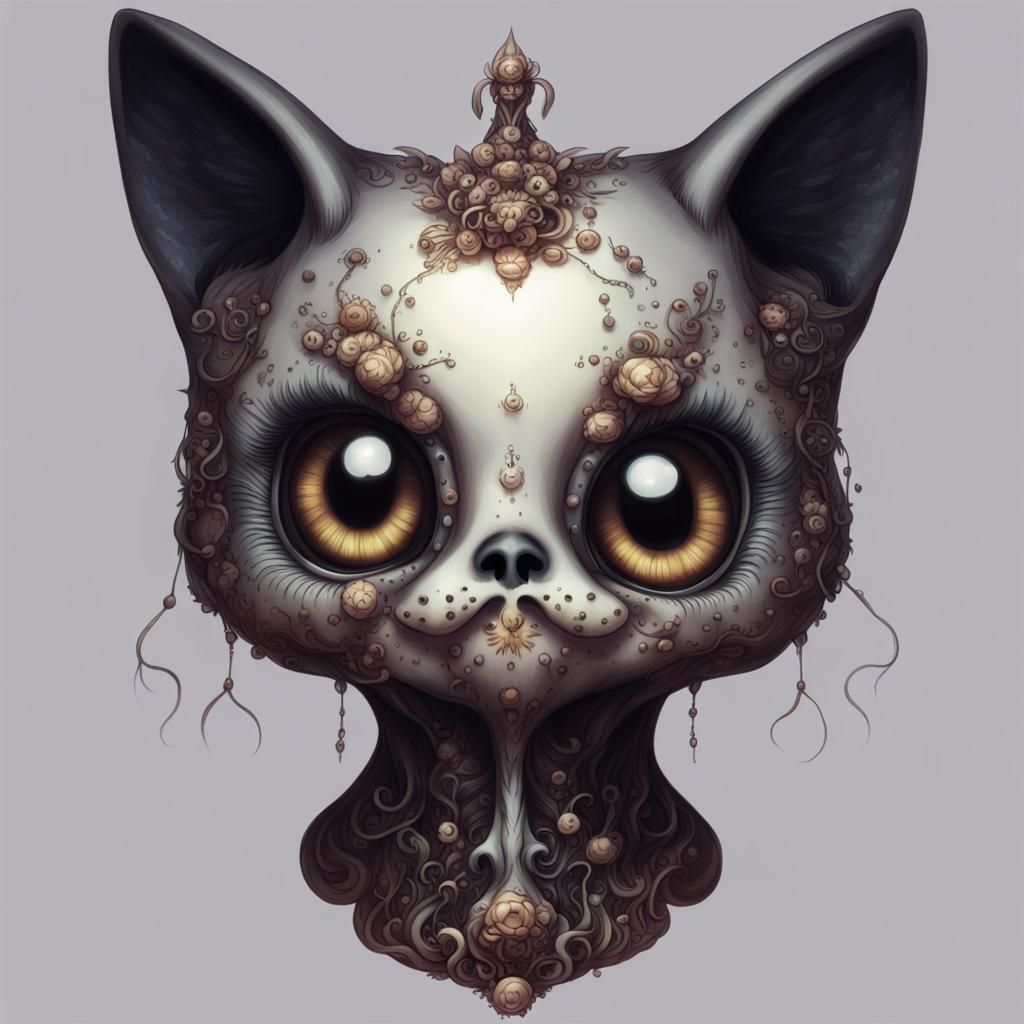 Cute Skull Creature with Shiny Eyes