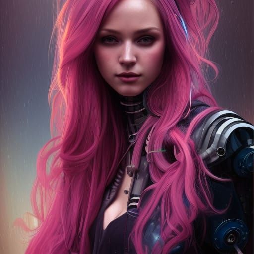Cyberpunk Punk Rock Princess Portrait