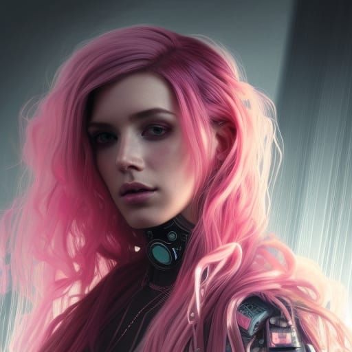 Cyberpunk Punk Rock Princess Portrait in 8K