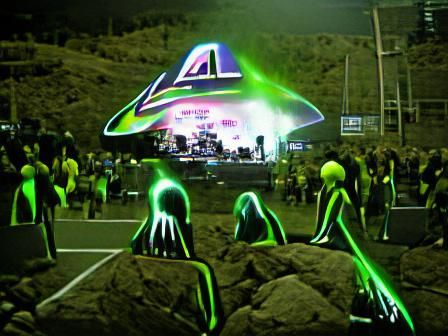 Alien Rock Concert with Neon Lasers