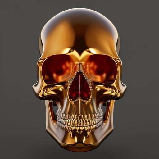 Gemstone Skull in Detailed 3D Rendering