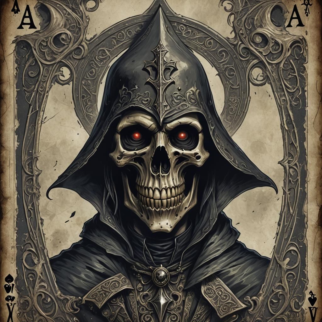 Demonic Ace of Spades Entity: Detailed Matte Painting