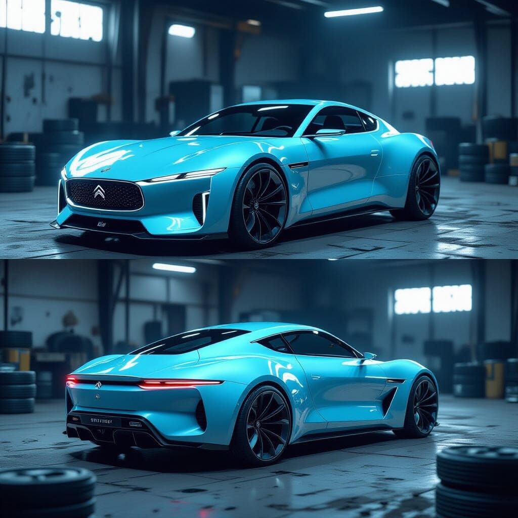 Futuristic Car Concepts in Abandoned Workshop