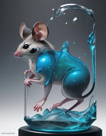 Hyperrealistic Glass Mouse Concept Art