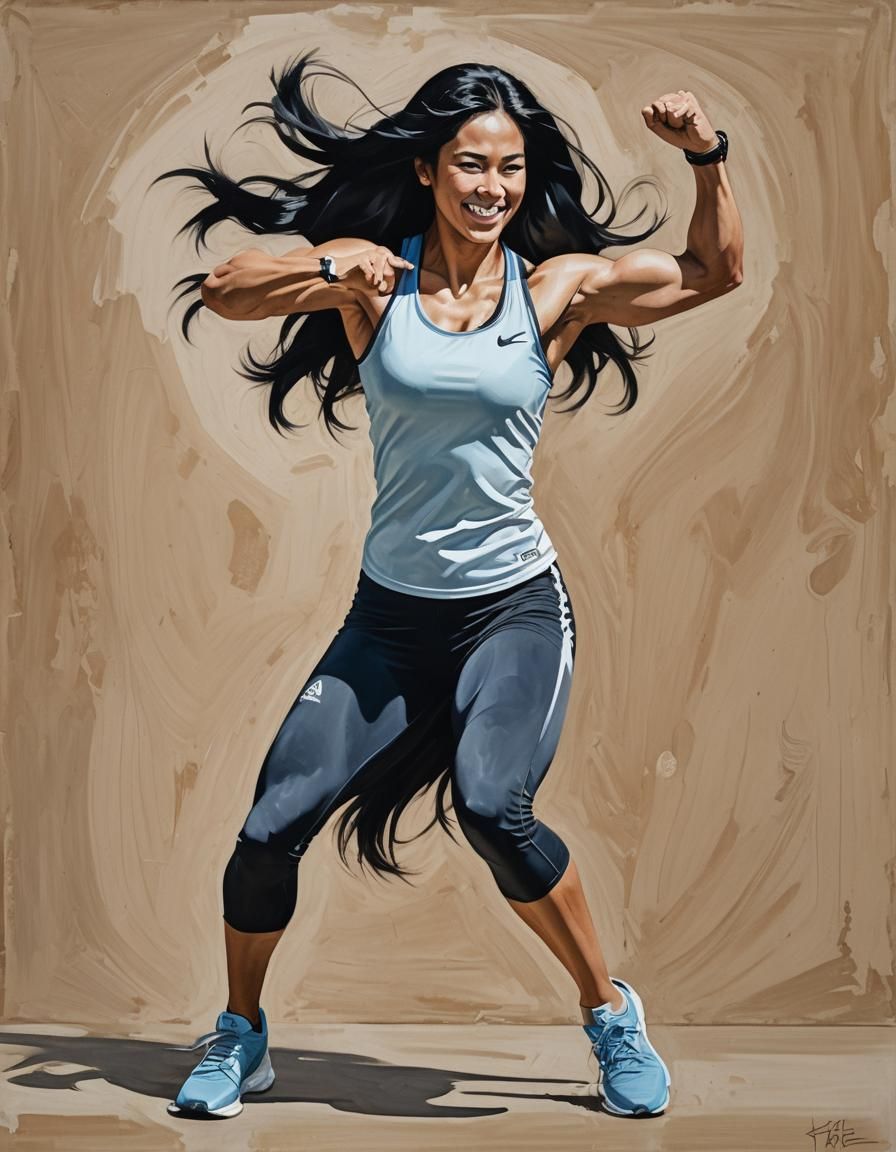 Empowered Athlete Portrait in Futuristic Style